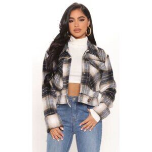 Spoon Jeans Y2K Plaid Cropped Hooded Flannel Jacket‎ cottagecore, boho